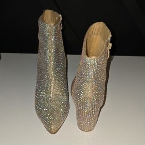 Zara Gold Sparkle Heeled Boots